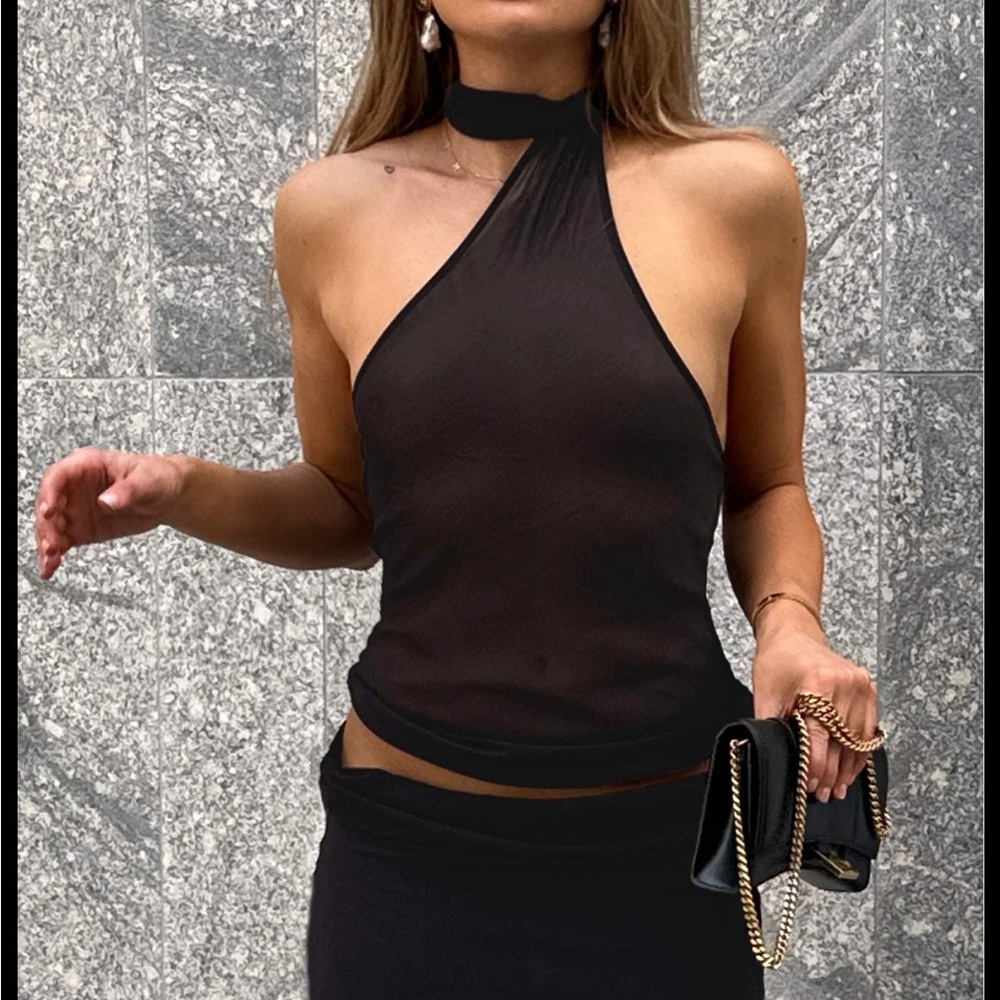 Lioness Luxe Tie Top Black